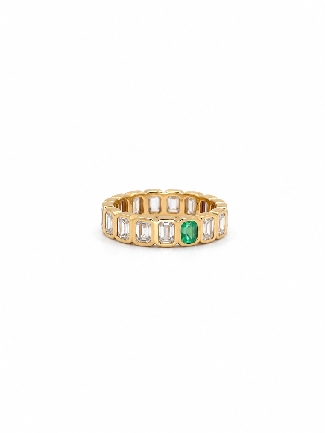 Emerald Bezel Eternity Band
