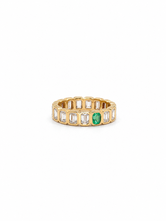 Emerald Bezel Eternity Band