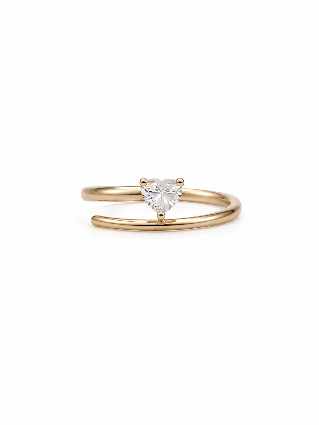 Diamond Heart Wrap Ring