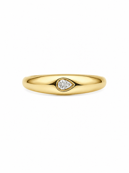 Pear Diamond Dome Ring