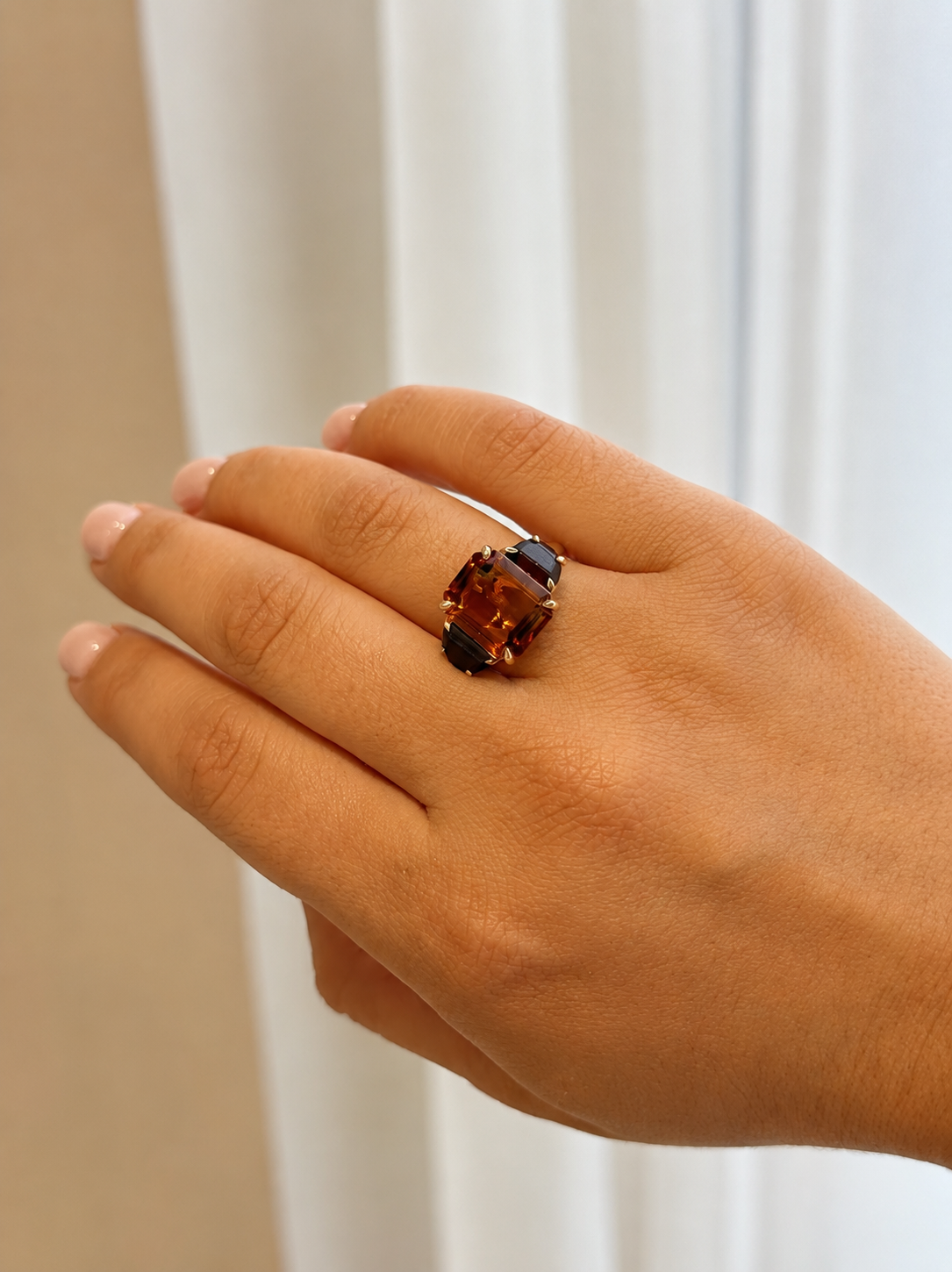 Citrine and Ruby Ring