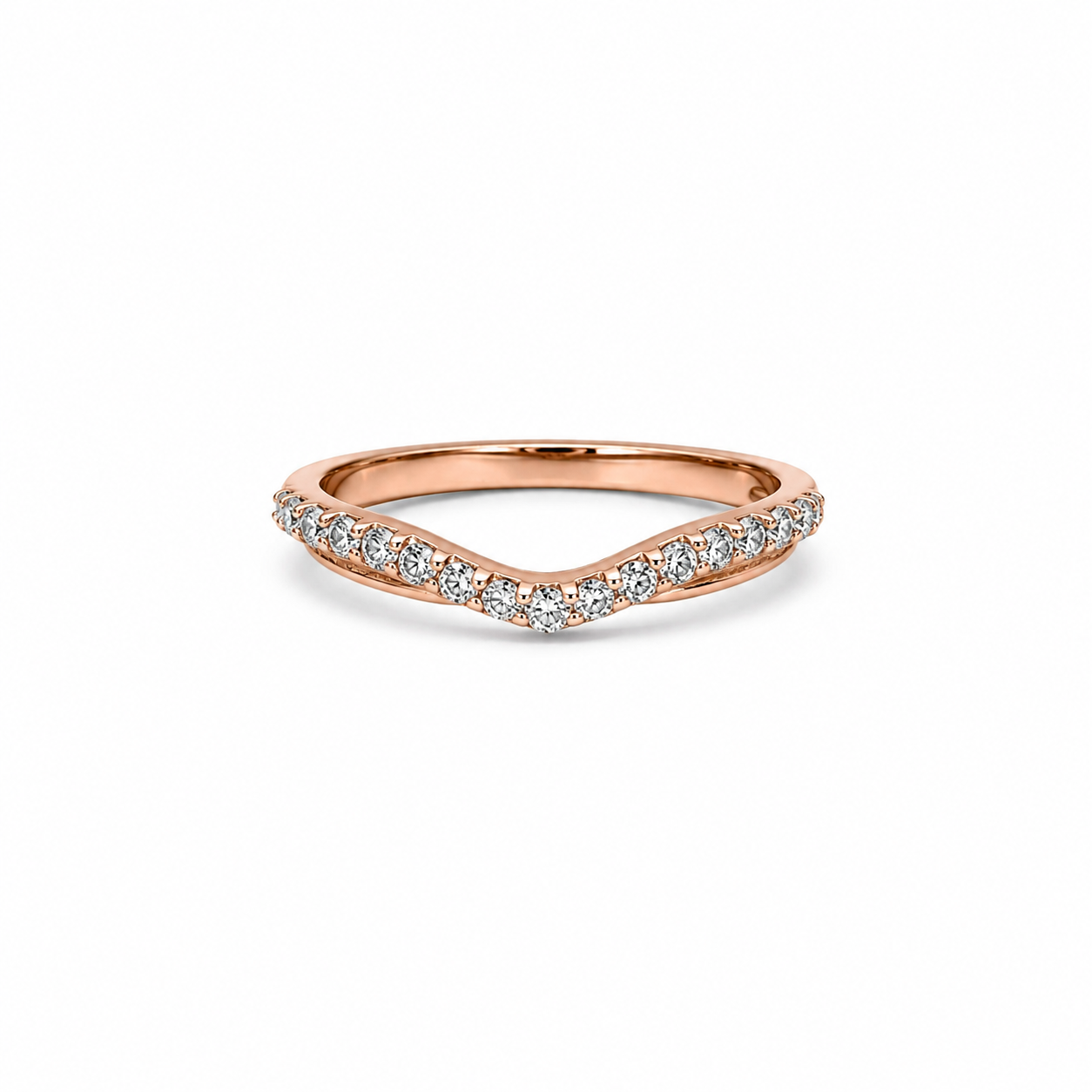 Vintage Rose Gold Diamond Dip Ring