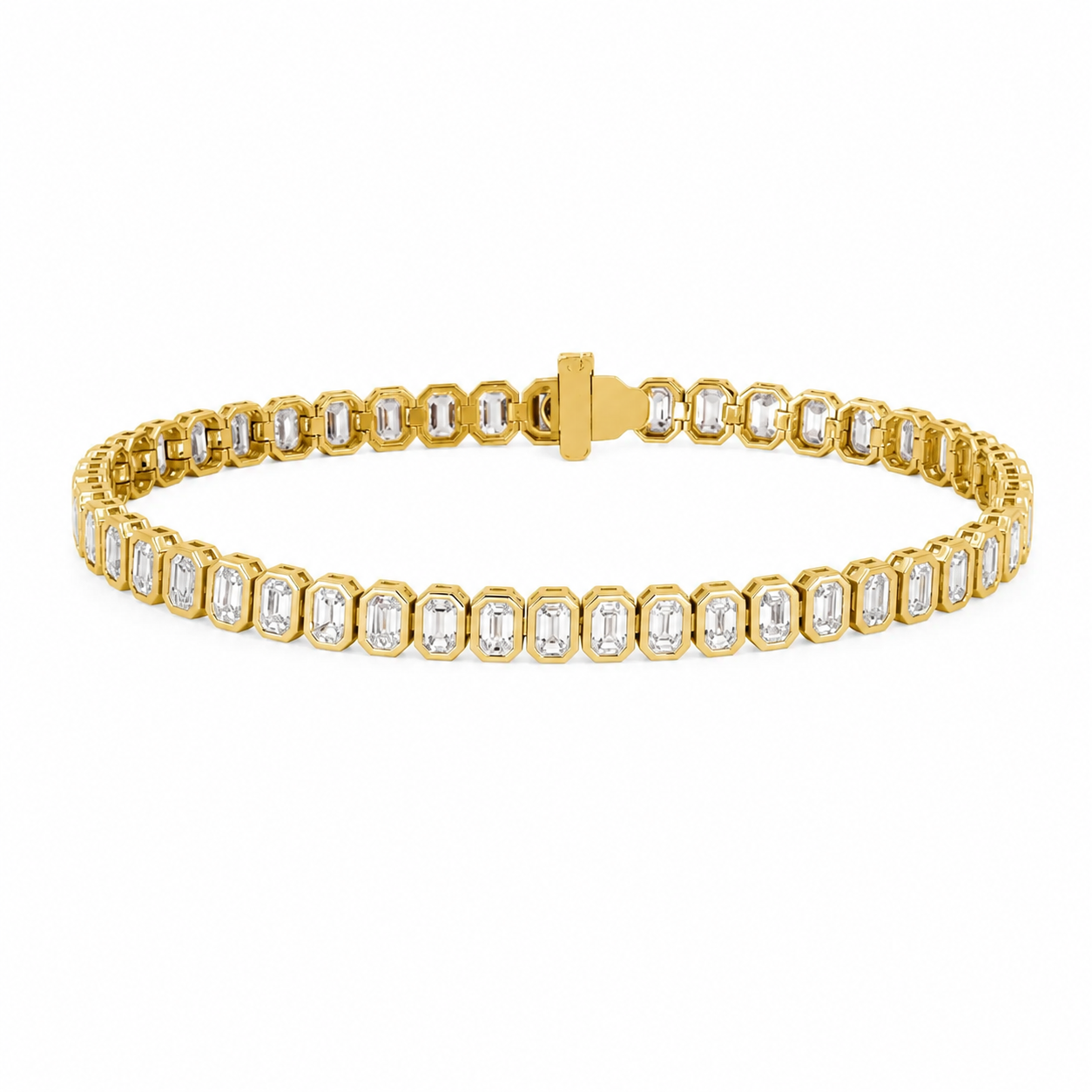Emerald Bezel Tennis Bracelet