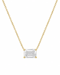 Emerald Solitaire Diamond Necklace