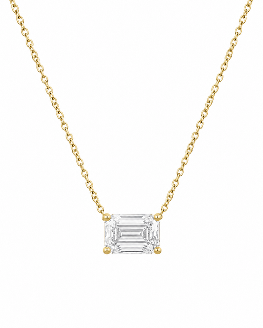 Emerald Solitaire Diamond Necklace