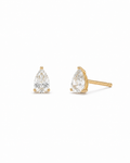 Three Prong Pear Diamond Studs