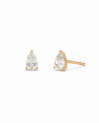 Three Prong Pear Diamond Studs