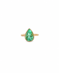 Pear Shaped Emerald Bezel Set Ring