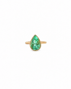 Pear Shaped Emerald Bezel Set Ring
