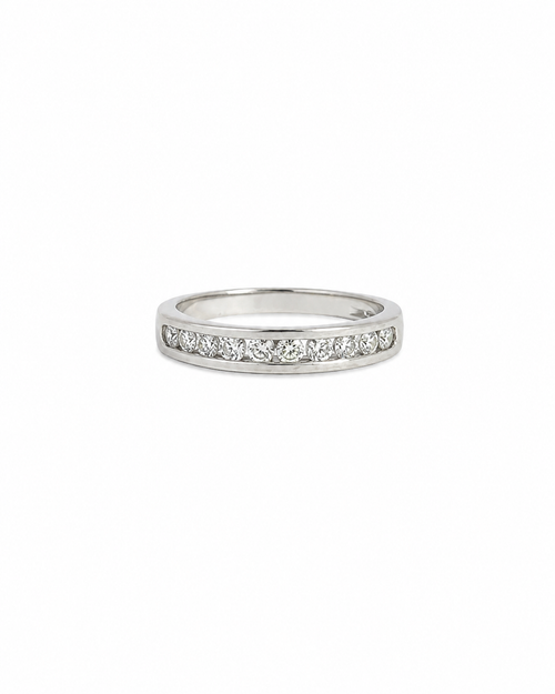 Channel Set Diamond Band in Platinum by Alexandra Mann Jewelry