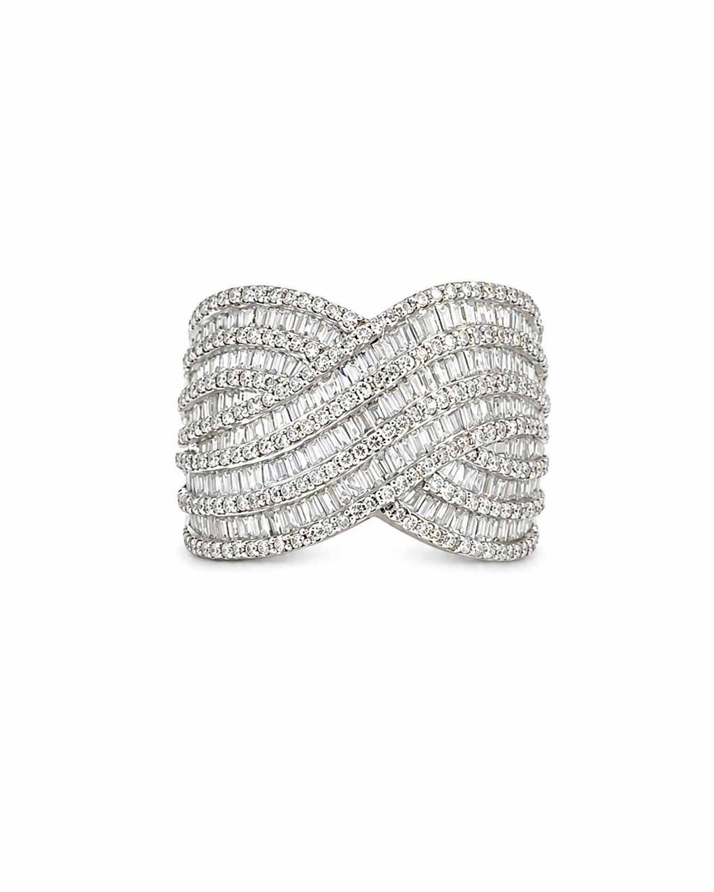 Vintage Diamond Wave Ring in 14K Gold by Alexandra Mann Jewelry