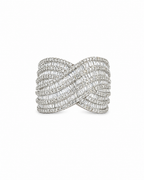 Vintage Diamond Wave Ring in 14K Gold by Alexandra Mann Jewelry