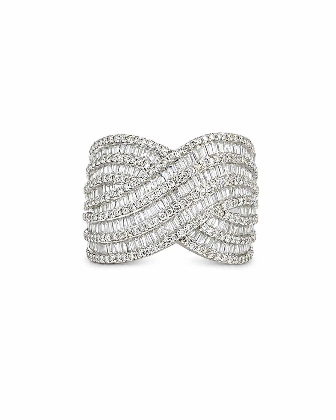 Vintage Diamond Wave Ring in 14K Gold by Alexandra Mann Jewelry