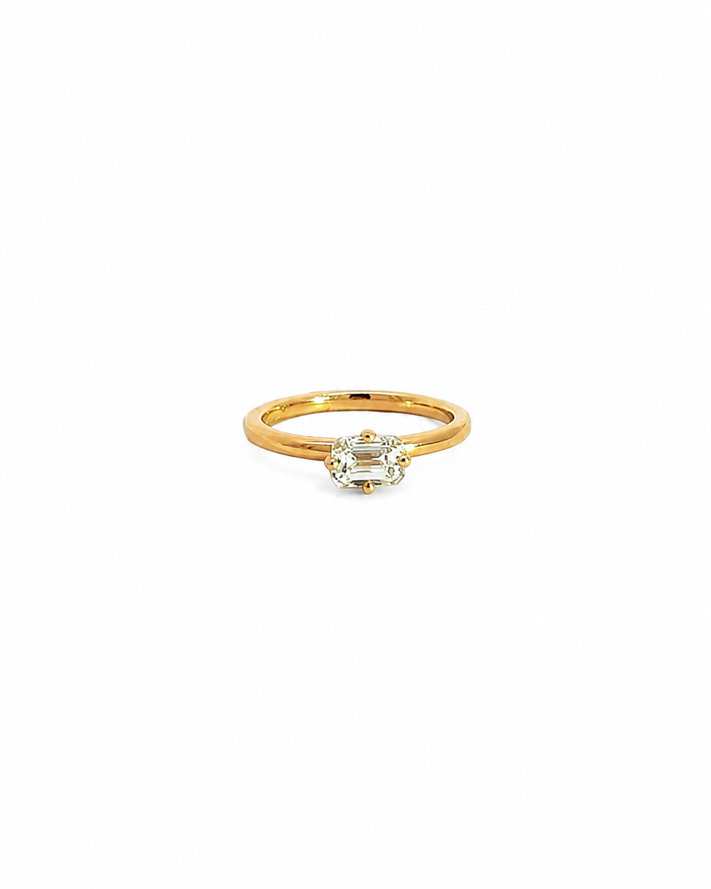 East West Emerald Ring