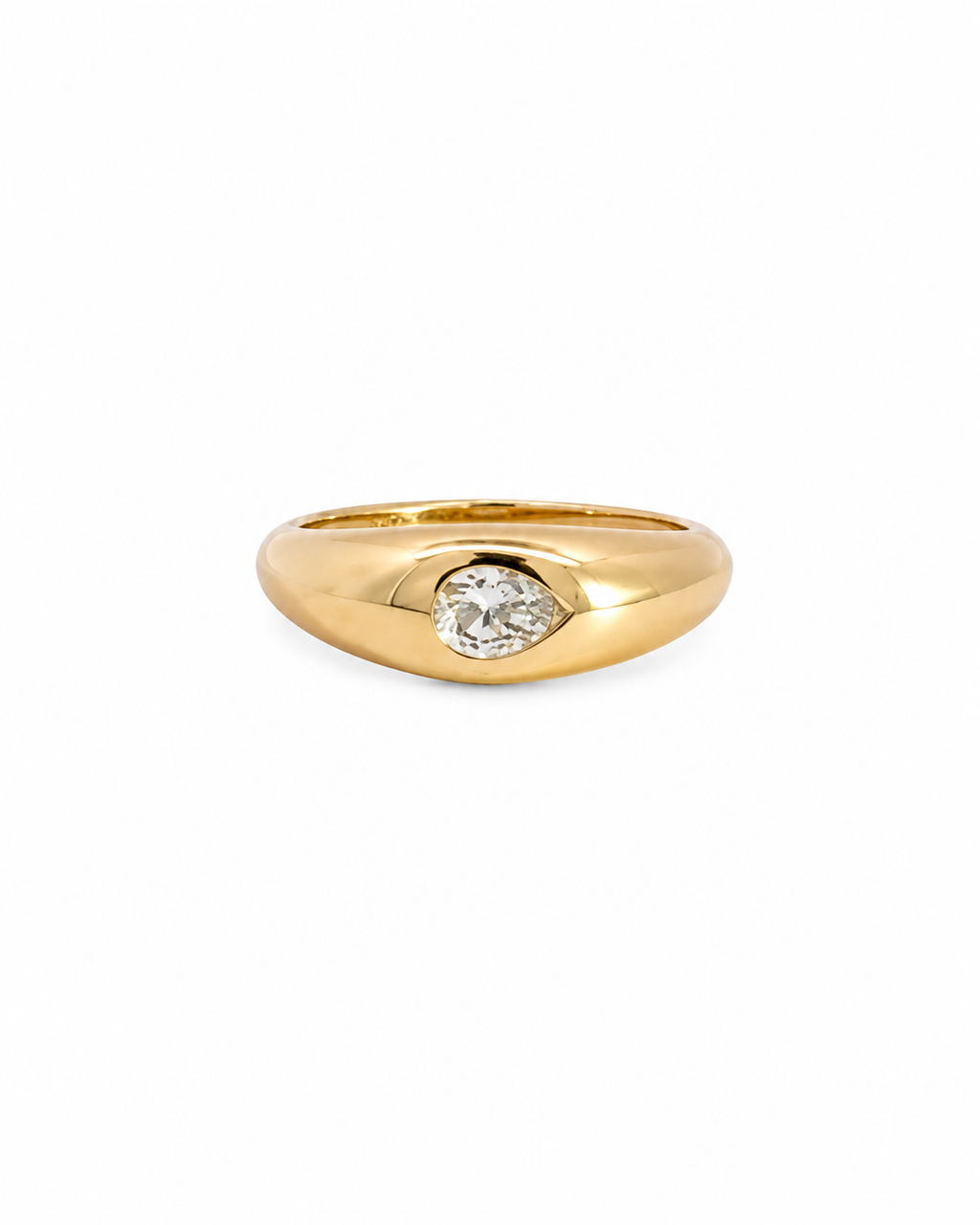 Pear Diamond Dome Ring