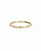 Spaced Diamond Ring in 14K Gold by Alexandra Mann Jewelry
