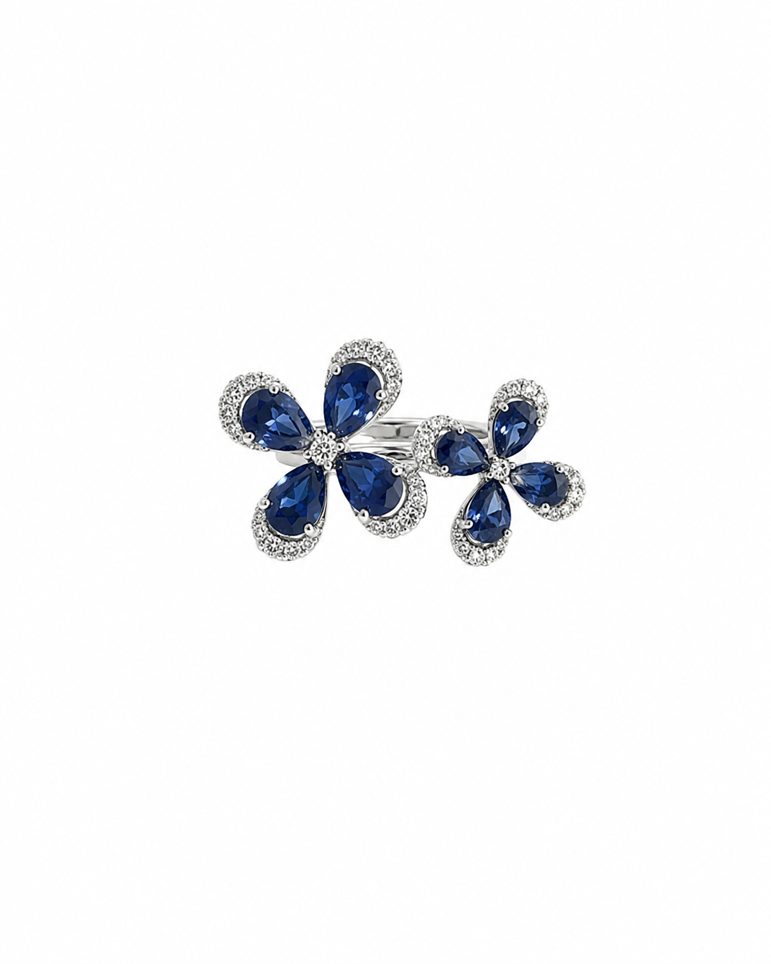 Blue Sapphire Fleur Ring