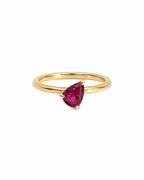 Ruby Tilt Ring in 14K Yellow Gold by Alexandra Mann Jewelry