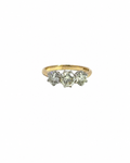 Vintage three stone diamond ring in 14K yellow gold