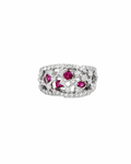 Vintage Ruby and Diamond Zig Zag Ring