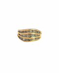 Vintage Baguette Wave Ring in 18K Yellow Gold by Alexandra Mann Jewelry