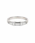 Vintage Baguette Band in 14K White Gold by Alexandra Mann Jewelry