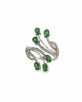 Vintage Diamond and Emerald Vine Ring by Alexandra Mann Jewelry