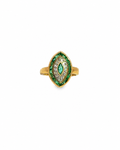 Emerald Marquise Cocktail Ring in 14K Yellow Gold by Alexandra Mann Jewelry