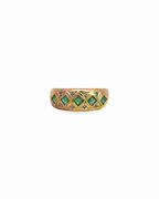 Vintage Emerald and Diamond Band in 14K Yellow Gold by Alexandra Mann Jewelry
