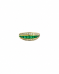 Vintage Diamond and Emerald Ring in 14K Yellow Gold by Alexandra Mann Jewelry