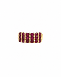 Vintage Three Row Ruby Ring in 10K Yellow Gold by Alexandra Mann Jewelry