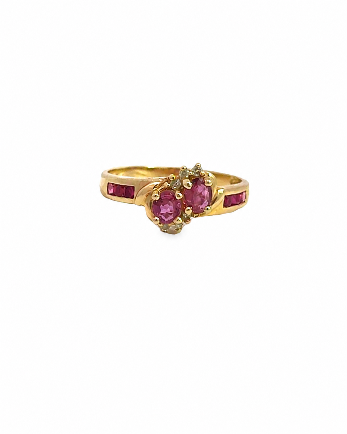 Vintage Double Ruby Band in 14K Yellow Gold by Alexandra Mann Jewelry