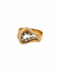 Vintage Diamond Curve Ring in 14K Yellow Gold by Alexandra Mann Jewelry