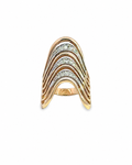 Vintage Diamond Wave Ring in 14K Yellow Gold by Alexandra Mann Jewelry