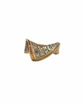 Vintage Diamond Envelope Ring in 14K Yellow Gold by Alexandra Mann Jewelry