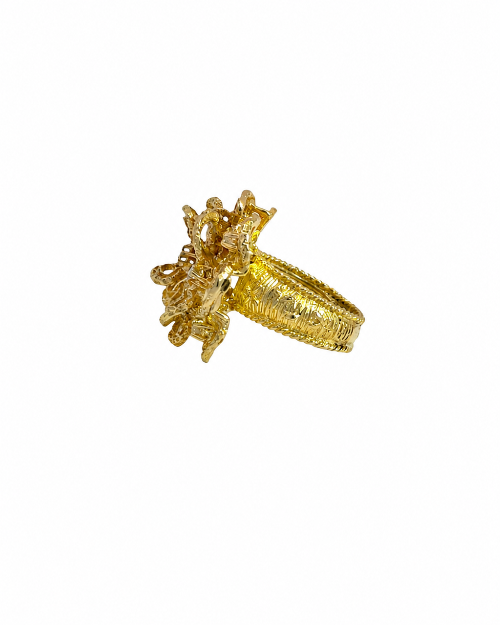 Vintage Flower Ring in 14K Yellow Gold, alternate view 1