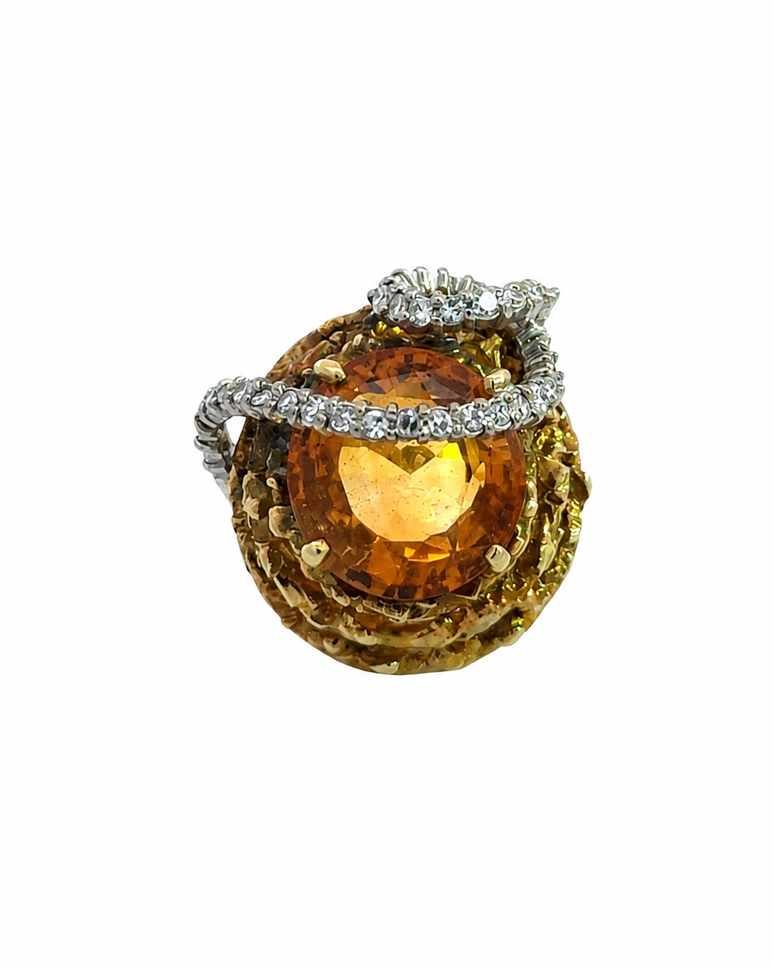 Vintage Citrine Diamond Wrap Ring by Alexandra Mann Jewelry