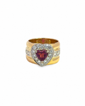 Vintage Tourmaline Heart Ring in 14K Yellow Gold by Alexandra Mann Jewelry
