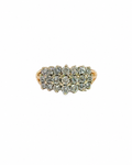 Vintage Three Row Diamond Ring in 14K Yellow Gold by Alexandra Mann Jewelry