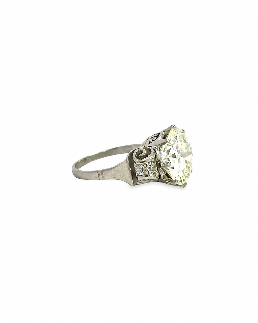 Vintage 5.70ct Old Euro Cut Engagement Ring