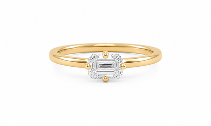 East West Emerald Ring