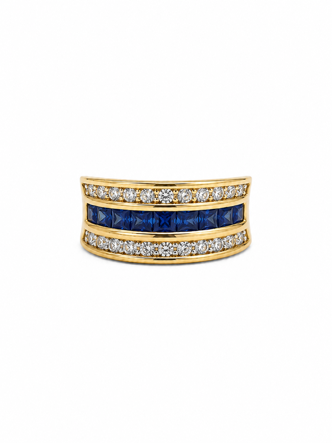 Vintage Diamond and Sapphire Channel Ring