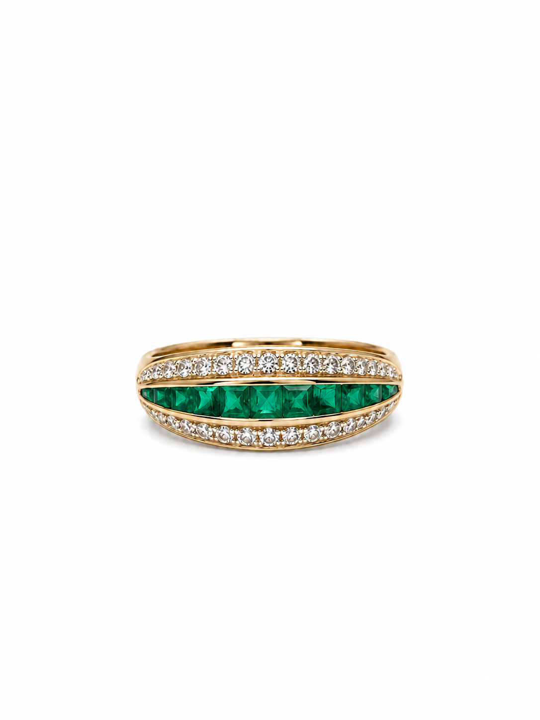 Vintage Diamond and Emerald Ring