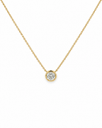 Georgian Set Diamond Solitaire Necklace