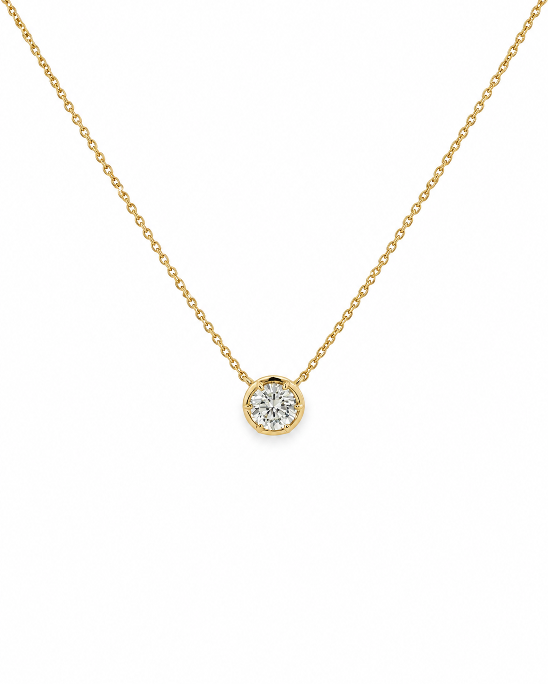 Georgian Set Diamond Solitaire Necklace