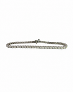 Round Natural Tennis Bracelet in 14K White Gold by Alexandra Mann Jewelry