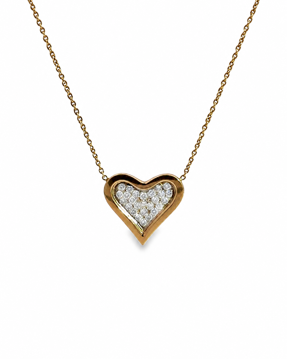 Diamond Heart Necklace in 14K Gold by Alexandra Mann Jewelry