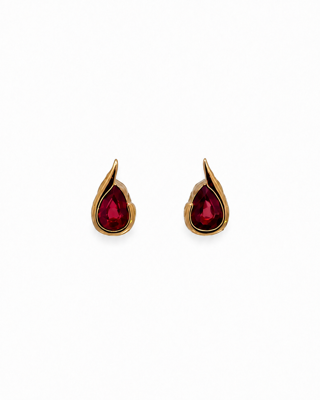 Ruby Teardrop Studs in 14K Gold by Alexandra Mann Jewelry