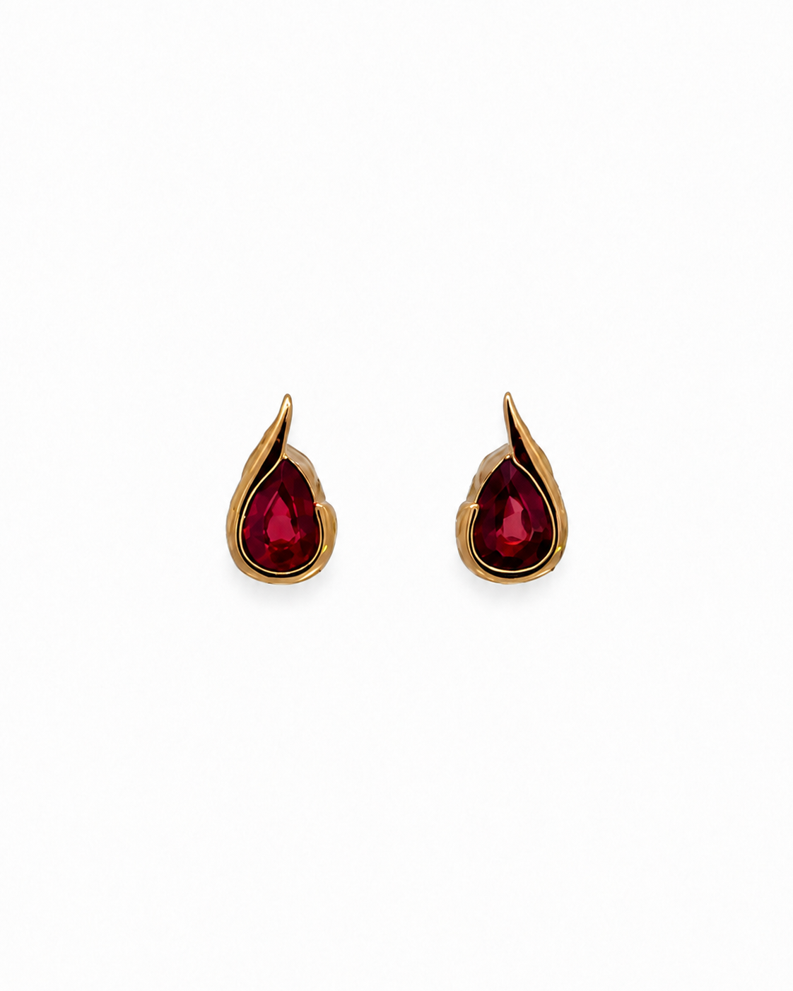 Ruby Teardrop Studs in 14K Gold by Alexandra Mann Jewelry