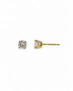 0.60ct Natural Diamond Studs in 14K Yellow Gold by Alexandra Mann Jewelry